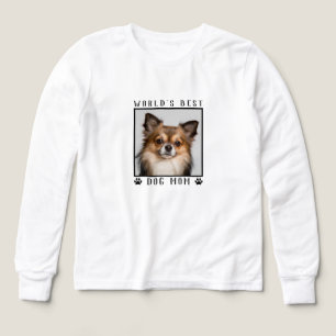 Världens Bästa Hundmamma Tassavtryck Husdjursfoto T Shirt