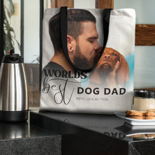 Världens Bästa Hundpappa Anpassad Foto Personlig Tygkasse