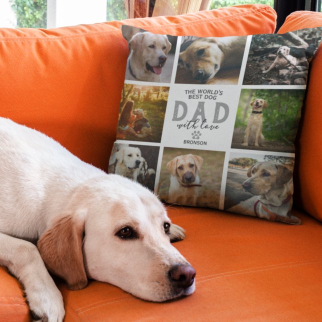 Världens bästa hundpappa - fadersdags kastkudde kudde (Skapare uppladdad)