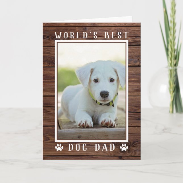 Världens bästa hundpappa fars dag foto kort (Framsida)