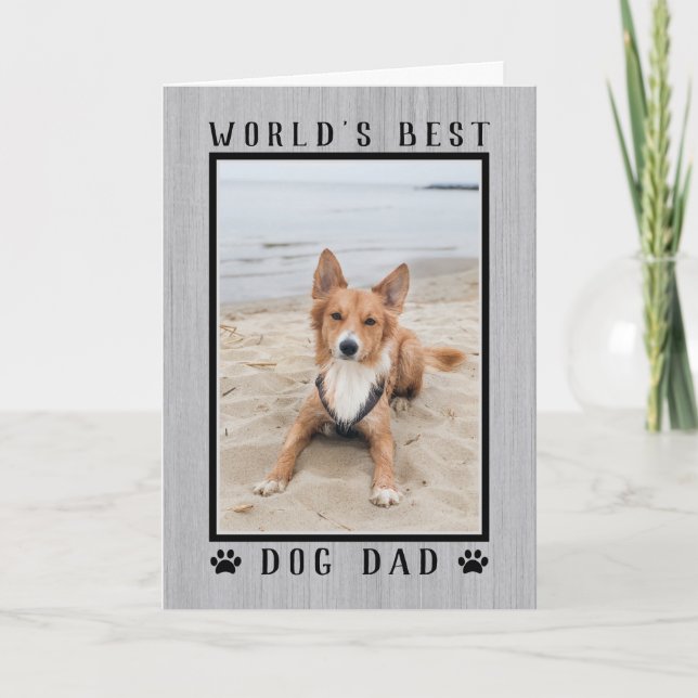 Världens Bästa Hundpappa Födelsedagsfoto Kort (Framsida)