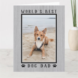 Världens Bästa Hundpappa Foto Rustik Glad Födelsed Kort