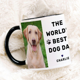 Världens Bästa Hundpappa Foto Svart Mugg