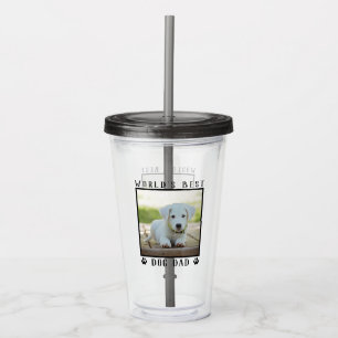 Världens bästa hundpappa med ditt hundfoto take away mugg