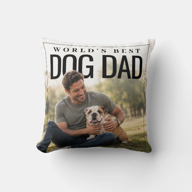 Världens Bästa Hundpappa PhotoPop Kudde (Framsida)