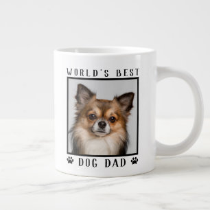 Världens Bästa Hundpappa Tassavtryck Husdjur Foto Jumbo Mugg
