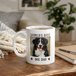 Världens Bästa Hundpappa Tassavtryck Husdjur Foto Kaffemugg