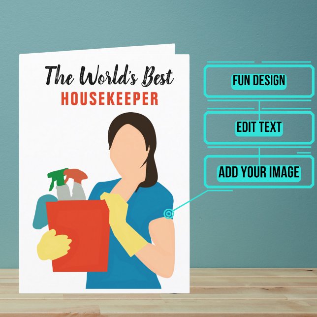 Världens bästa hushåll tack kort (Show your housekeeper that you dearly appreciate him/her.)