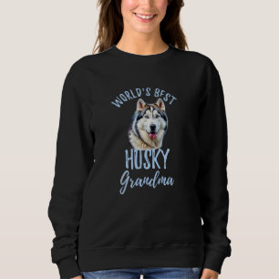 Världens Bästa Husky Mormor Söt Siberisk Husky Gra T Shirt