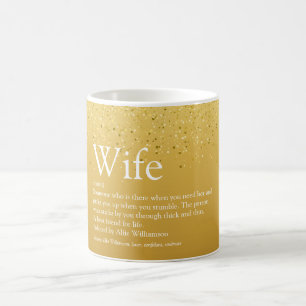 Världens Bästa Hustru Definition Guld Glitter Glam Kaffemugg