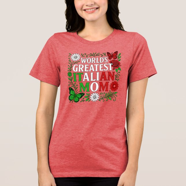 Världens bästa italienska mamma  t shirt (Framsida)