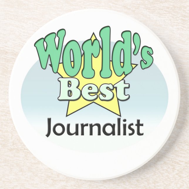 Världens bästa journalist underlägg sandsten (Framsidan)