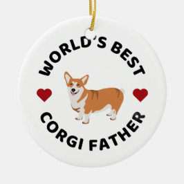 Världens bästa julgåva från Corgi Far Hund Pappa Julgransprydnad Keramik