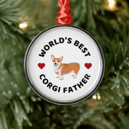 Världens bästa julgåva från Corgi Far Hund Pappa Julgransprydnad Metall