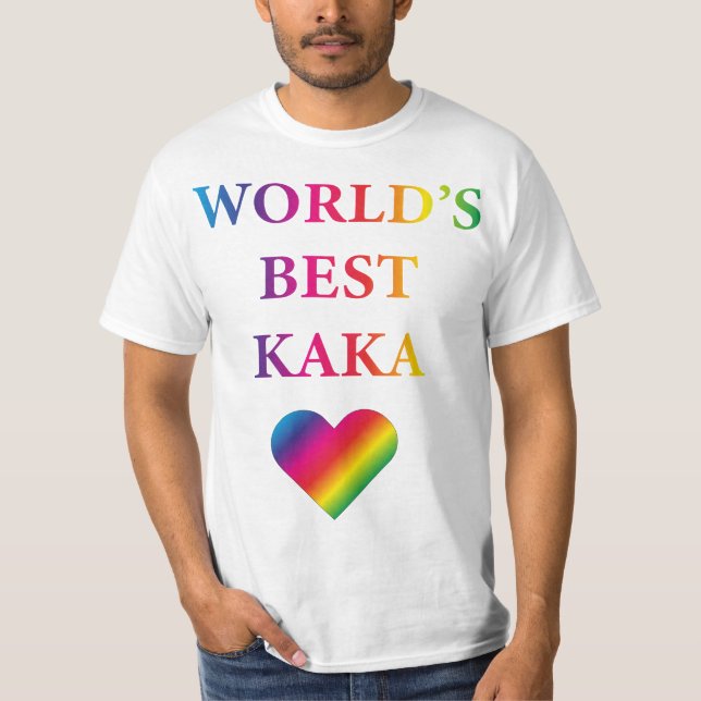 VÄRLDENS BÄSTA KAKA RAINBOW HEART T-Shirt (Framsida)