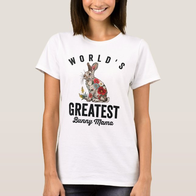 Världens bästa kaninmamma  t shirt (Framsida)