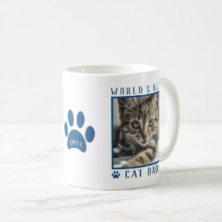 Världens Bästa Kappapappa Blå Fotavtryck Namn Husd Kaffemugg