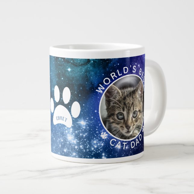 Världens Bästa Kappapappa Tassavtryck Fotoplats Jumbo Mugg (Framsida höger)