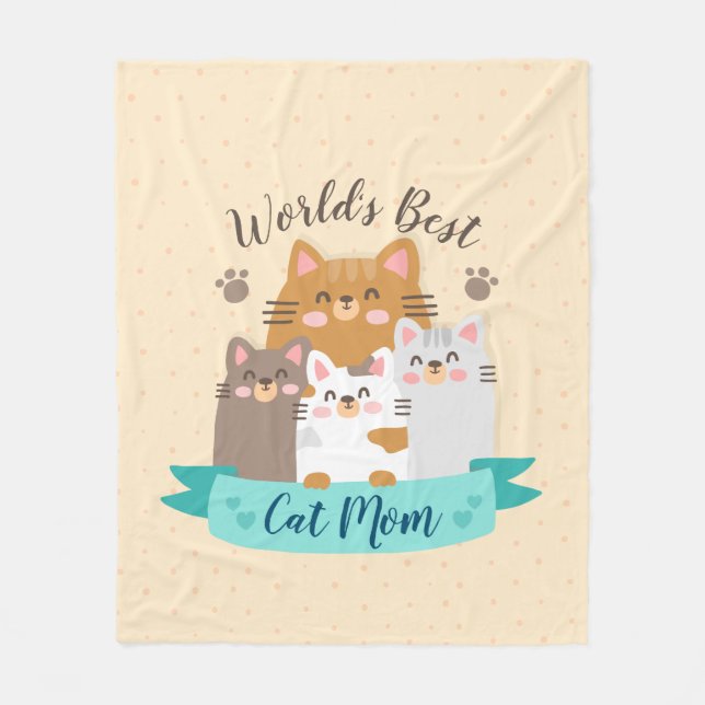 Världens bästa Kat Mamma - Cute Kittens Fleecefilt (Framsidan)
