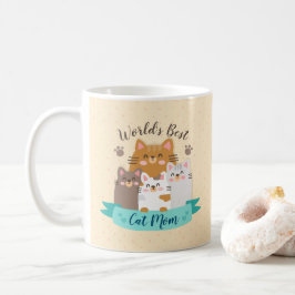 Världens bästa Kat Mamma - Cute Kittens Kaffemugg