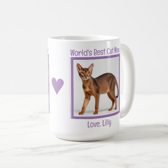 Världens bästa Kat Mamma personalize (Abyssinian) Kaffemugg (Framsida höger)