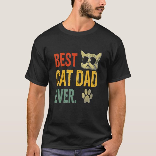 Världens bästa Kat Pappa någonsin-Vintage  T Shirt (Framsida)