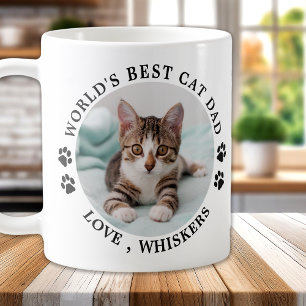 Världens bästa Katt-foto av Tass avtryck-pet Pap Kaffemugg