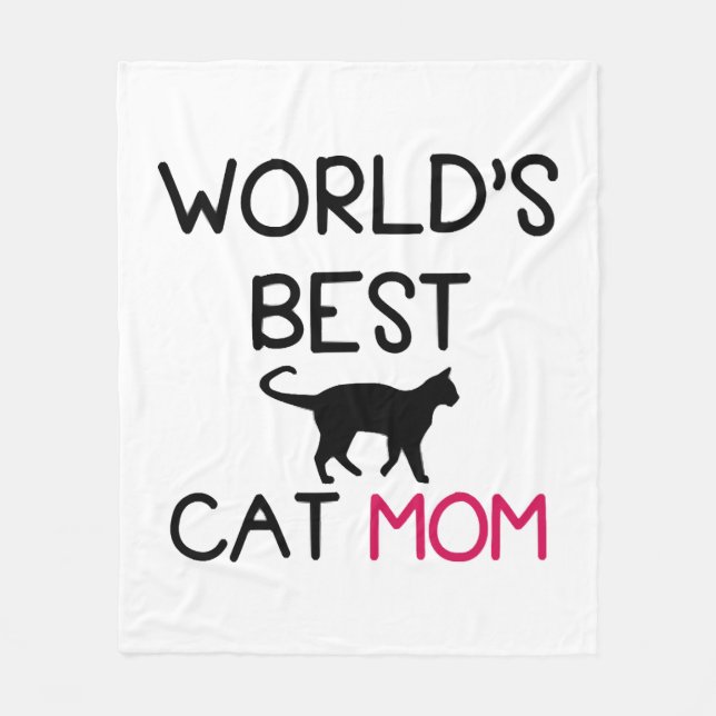 världens bästa katt mamma fleecefilt (Framsidan)
