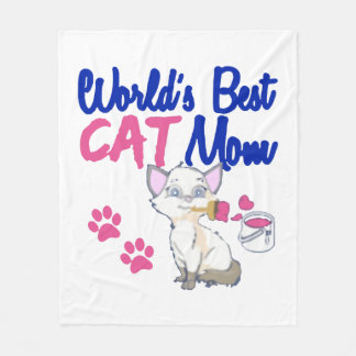 Världens bästa Katt Mamma Fleecefilt