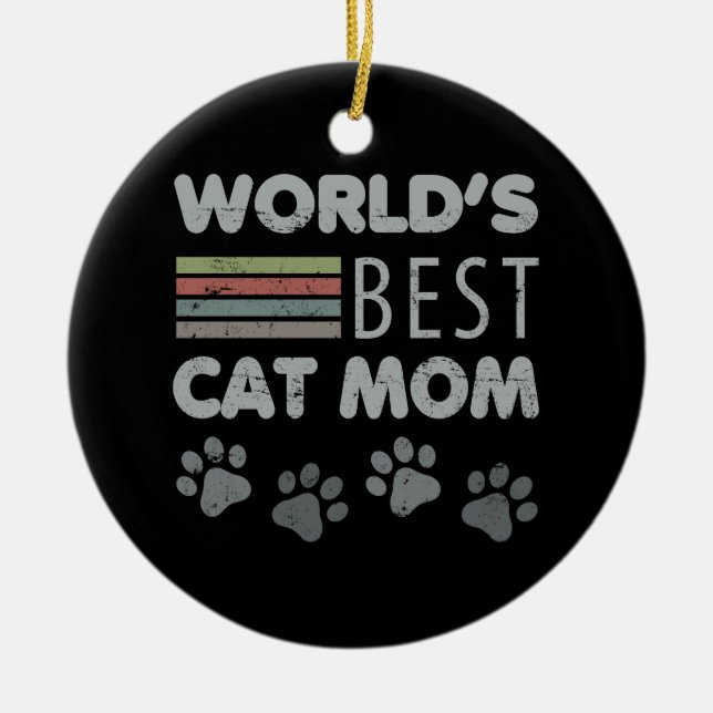 Världens bästa katt Mamma Julgransprydnad Keramik (Framsidan)