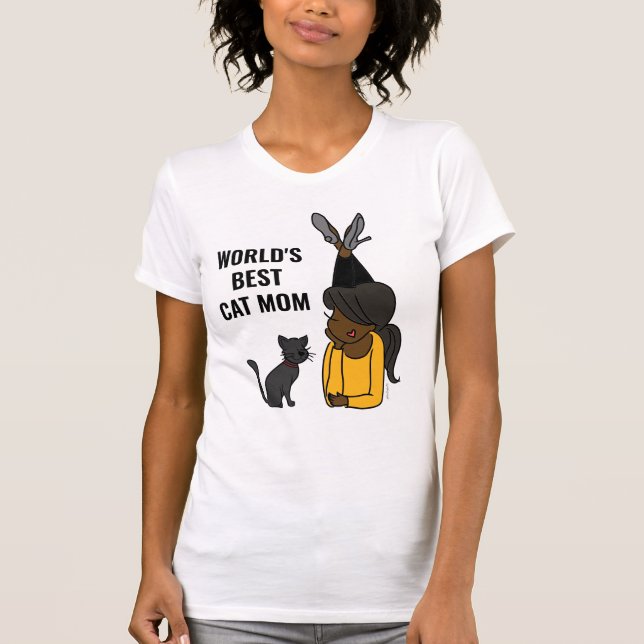 Världens bästa katt Mamma T-Shirt (Framsida)
