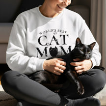 Världens bästa Katt Mamma Tass avtryck Cute Sweats