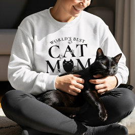 Världens bästa Katt Mamma Tass avtryck Cute Sweats T Shirt