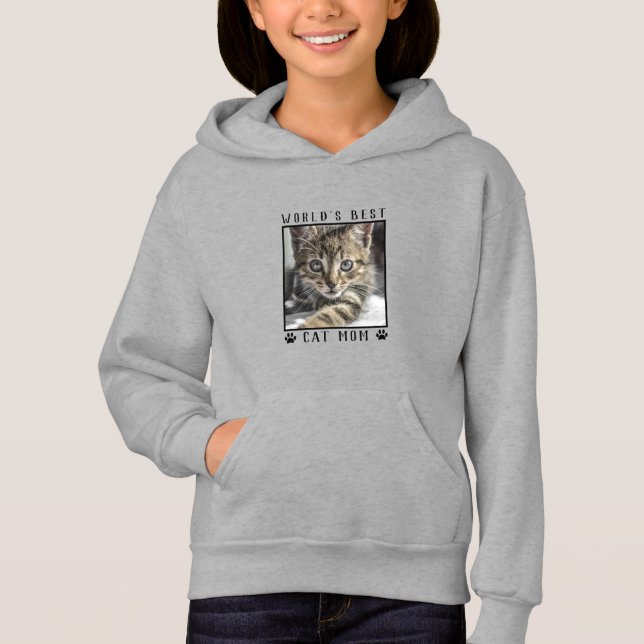 Världens bästa Katt Mamma Tass avtryck-kattfoto Ra T Shirt (Framsida)