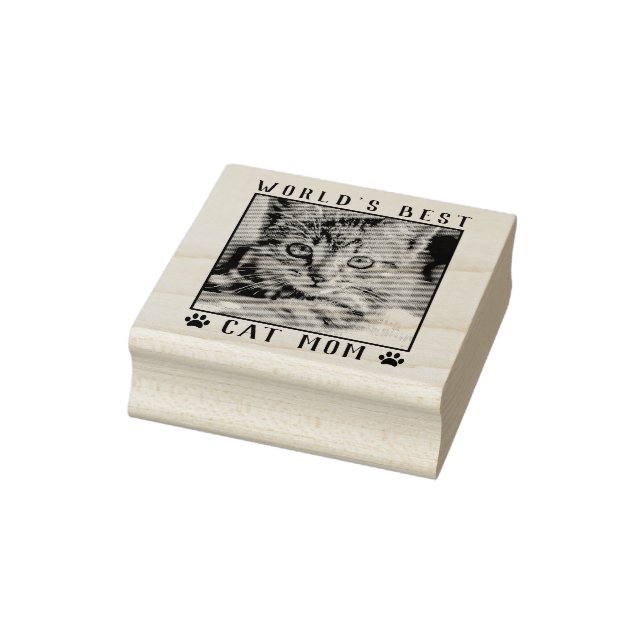 Världens bästa Katt Mamma Tass avtryck Pet Photo R Stämpel (Stämpel)