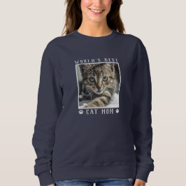 Världens bästa Katt Mamma White Tass avtryck Pet P T Shirt
