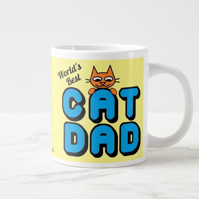 Världens Bästa KATT-PAPA Söt Katt Jumbo Mugg (Höger)