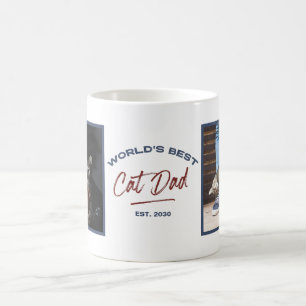 Världens bästa Katt Pappa Est. Datum 2 - foto Kaffemugg