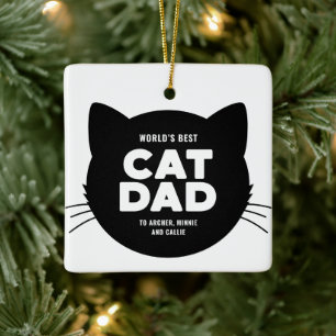 Världens bästa katt Pappa Julgransprydnad Keramik