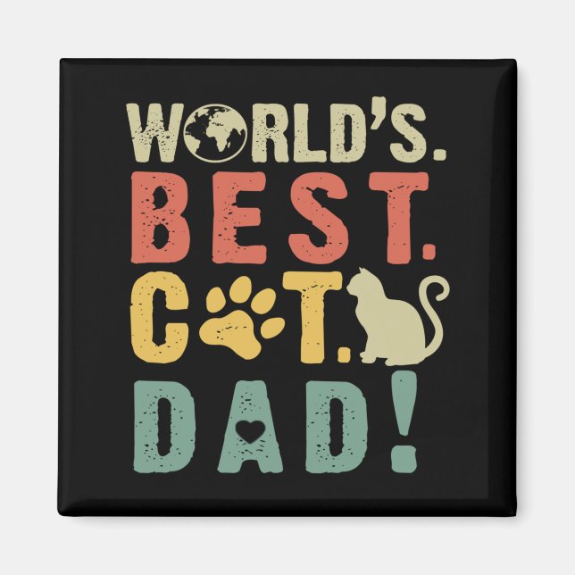 Världens bästa Katt Pappa Magnet (Framsidan)