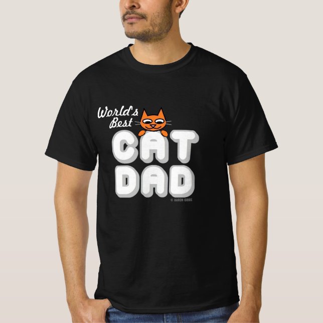 Världens bästa katt Pappa Manar Cat Lover T-Shirt (Framsida)