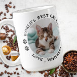 Världens bästa Katt Pappa Personlig Pet-foto Kaffemugg<br><div class="desc">Världens bästa Katt Pappa ... Överraska din favorit Cat Pappa i Fars dag, jul eller födelsedag med den här toppen gulliga anpassningsbarna med foto mugg. Anpassa den här katten pappa mugg med dina favoritfoton och namn. Dubbla sida vid sida - du kan använda olika foton på varje sida eller på...</div>