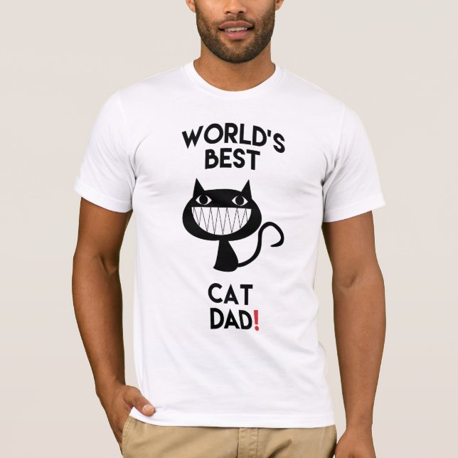 Världens bästa katt pappa! Roligt T-Shirt (Framsida)