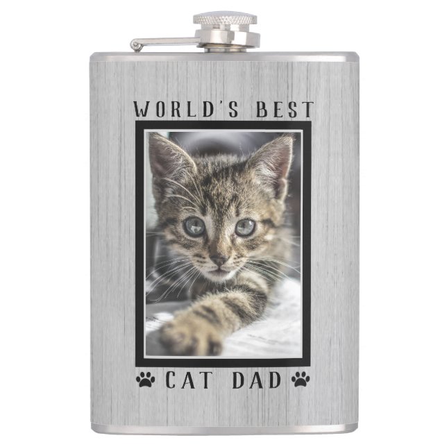 Världens bästa Katt Pappa Tass avtryck-fotoloka tr Fickplunta (Framsidan)