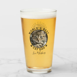 Världens bästa Katt Pappa Tass avtryck Pet Photo N Glaskopp