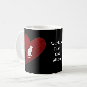 Världens bästa katt-siter-vitkatt-Tack Kaffemugg