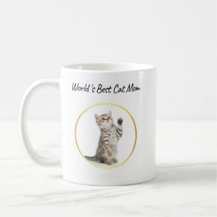 Världens Bästa Kattmamma Anpassade Roliga 2 Husdju Kaffemugg