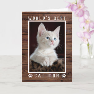 Världens Bästa Kattmamma Födelsedagsfoto Kort