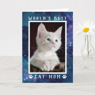 Världens Bästa Kattmamma Foto Rymden Mors Dag Kort