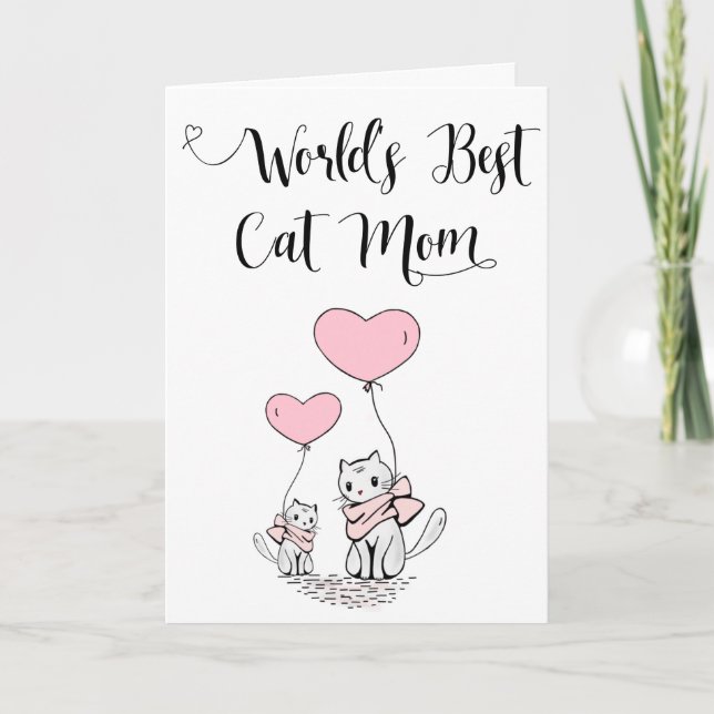 Världens Bästa Kattmamma Grattis Kort Mors Dag (Framsida)